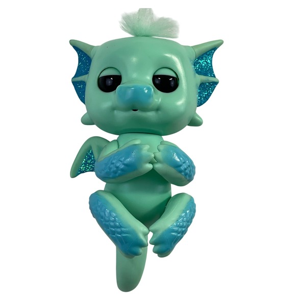 WowWee Other - Working WowWee Fingerlings Baby Dragon Interactive Toy Mint Green Blue Glitter